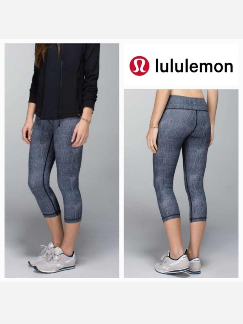 Lululemon Wunder Under Crop Legging Burlap Texture/Black Dune Full-On Luxtreme 4